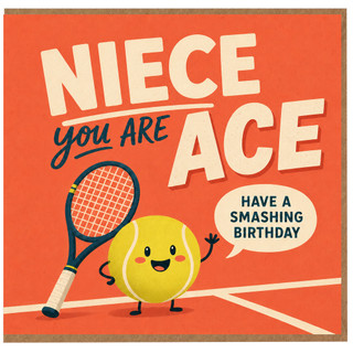 Niece Birthday Card, You Are Ace Smashing Birthday Tennis Card