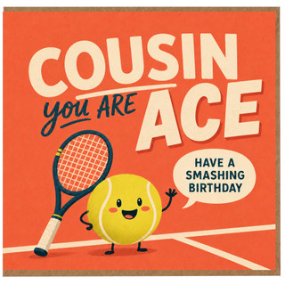 Cousin Birthday Card, Have a Smashing Birthday Tennis Card