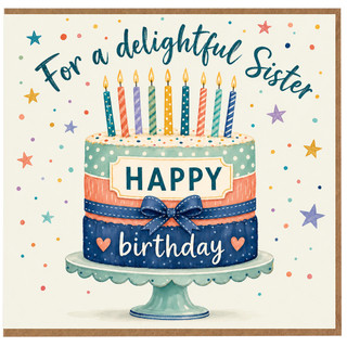 Sister Birthday Card, For a Delightful Sister Happy Birthday Card