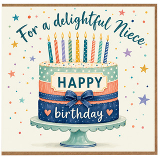 Niece Birthday Card, For a Delightful Niece Happy Birthday Card
