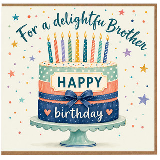 Brother Birthday Card, For a Delightful Brother Happy Birthday Card
