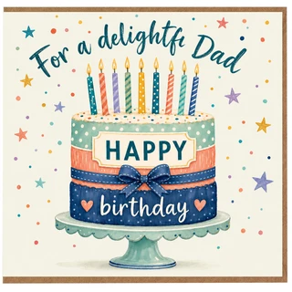 Dad Birthday Card, For a Delightful Dad Happy Birthday Card