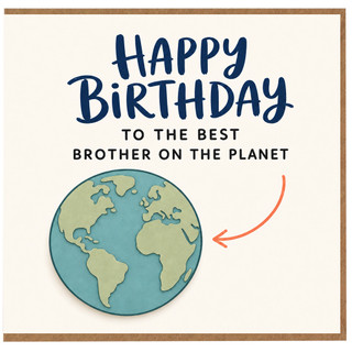 Brother Birthday Card, Happy Birthday to the Best Brother on the Planet Card