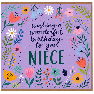 Niece Birthday Card, Wishing a Wonderful Birthday to You Floral Card