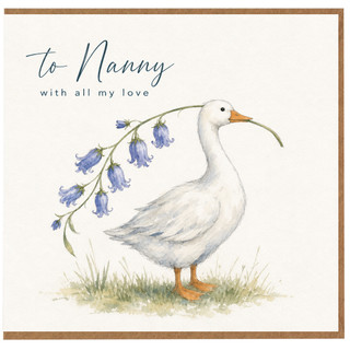 Nanny Birthday Card, With All My Love Duck Illustration Greeting Card
