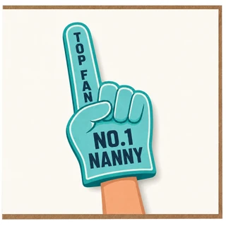 Nanny 1st Birthday Card, No.1 Nanny Top Fan Greeting Card