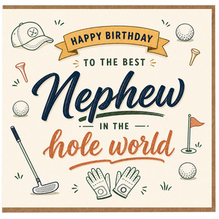Happy Birthday Nephew Card, Golf Birthday Card for Nephew