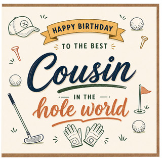 Cousin Birthday Card, Golf Themed Happy Birthday to the Best Cousin in the Whole World Card
