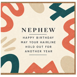 Nephew Birthday Card, Funny Happy Birthday Hairline Joke Card