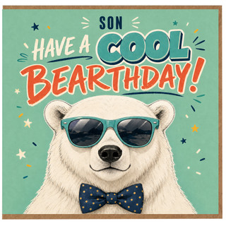 Son Birthday Card, Cool Polar Bear Birthday Card