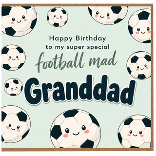 Granddad Birthday Card, Football Mad Grandad Birthday Card