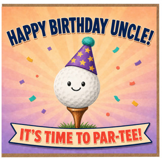 Uncle Birthday Card, Happy Birthday Uncle Golf Par - Tee Card