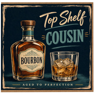 Cousin Card, Top Shelf Cousin Bourbon Greeting Card