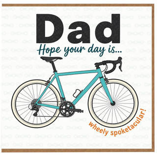 Dad Birthday Card, Hope Your Day is Wheely Spectacular Bicycle Card