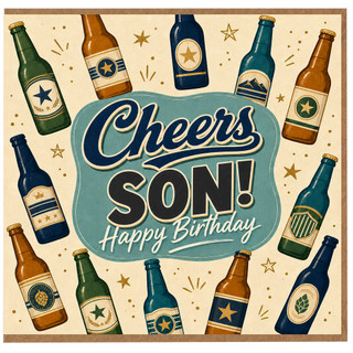Son Birthday Card, Cheers Son Happy Birthday Card