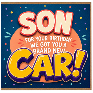 Son Birthday Card, Brand New Car Birthday Card