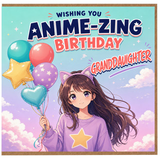 Granddaughter Birthday Card, Anime - Zing Birthday Card for Granddaughter
