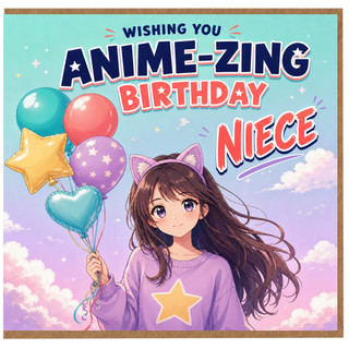Niece Birthday Card, Anime - zing Birthday Card for Niece