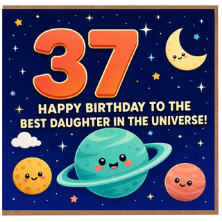 37th Birthday Card for Daughter, Happy Birthday to the Best Daughter in the Universe