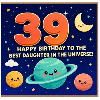 39th Birthday Card for Daughter, Happy Birthday to the Best Daughter in the Universe