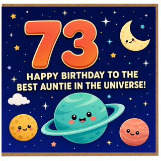73rd Birthday Card for Auntie, Happy Birthday to the Best Auntie in the Universe