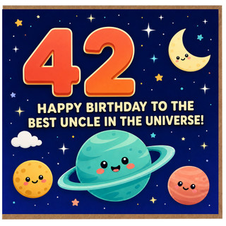 42nd Birthday Card for Uncle, Happy Birthday to the Best Uncle in the Universe