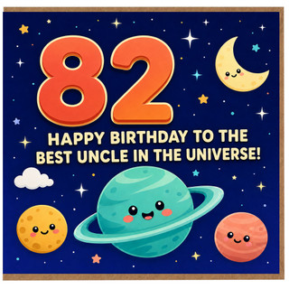 82nd Birthday Card for Uncle, Happy Birthday to the Best Uncle in the Universe