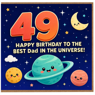 49th Birthday Card for Dad, Happy Birthday to the Best Dad in the Universe
