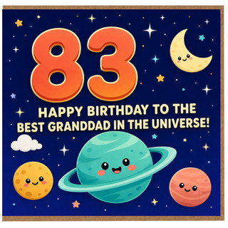 83rd Birthday Card for Granddad, Happy Birthday to the Best Granddad in the Universe