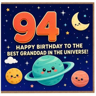 94th Birthday Card for Granddad, Happy Birthday to the Best Granddad in the Universe Space Theme