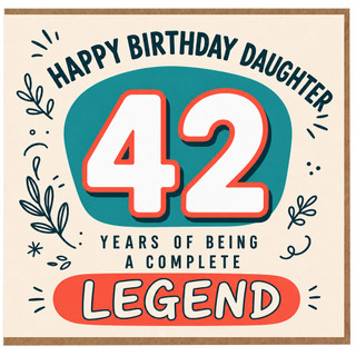 42nd Birthday Card for Daughter - Happy Birthday Daughter 42 Years of Being a Complete Legend