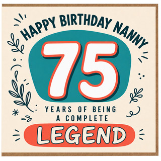 Nanny 75th Birthday Card, Happy Birthday Nanny Complete Legend Card