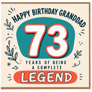 73rd Birthday Card for Grandad, Happy Birthday Granddad Legend Card