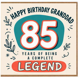 Granddad 85th Birthday Card, Happy Birthday Granddad Legend Card
