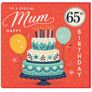 65th Birthday Card for Mum, Happy Birthday Mum Card