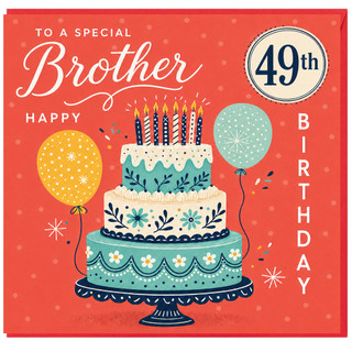 49th Birthday Card for Brother, To a Special Brother Happy Birthday Card