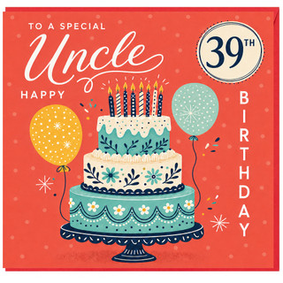 Uncle 39th Birthday Card, Special Uncle Happy Birthday Card