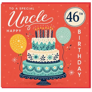 46th Birthday Card for Uncle, Happy Birthday Uncle 46th Card