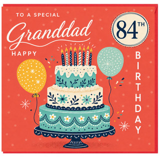 Granddad 84th Birthday Card, Happy Birthday Grandad Card