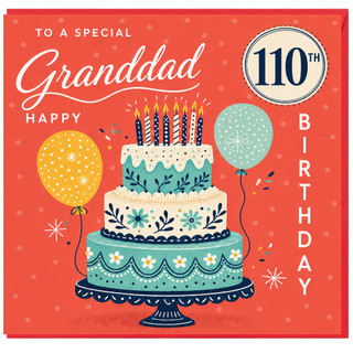 110th Birthday Card for Grandad, Happy Birthday Granddad Card