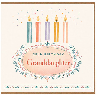 29th Birthday Granddaughter Card, Floral Candle Design