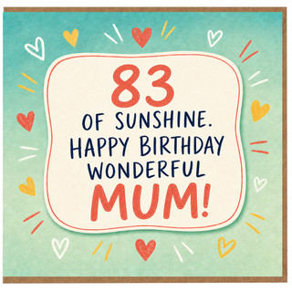 83rd Birthday Card for Mum, Happy Birthday Wonderful Mum Card