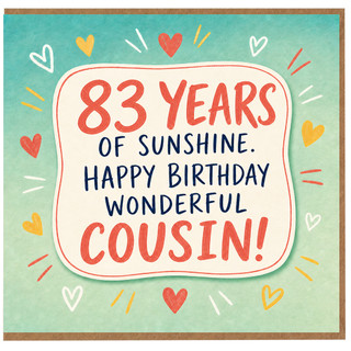 83rd Birthday Cousin Card, Happy Birthday Wonderful Cousin
