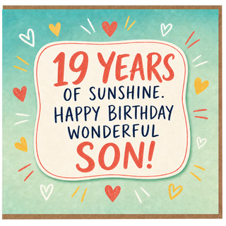 19th Birthday Card for Son, Wonderful Son Birthday Card