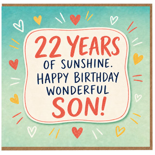 Son 22nd Birthday Card