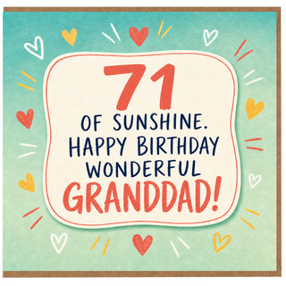 71st Birthday Card for Grandad, Wonderful Granddad Birthday Card