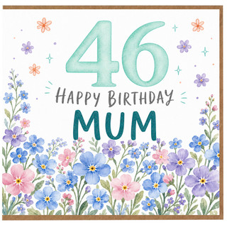46th Birthday Card for Mum, Happy Birthday Mum Floral Card