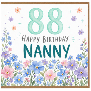 Nanny 88th Birthday Card, Floral Happy Birthday Nanny Card