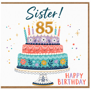 Sister 85th Birthday Card, Happy Birthday Sister Card