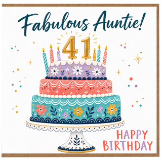 41st Birthday Card for Auntie, Fabulous Auntie Happy Birthday Card